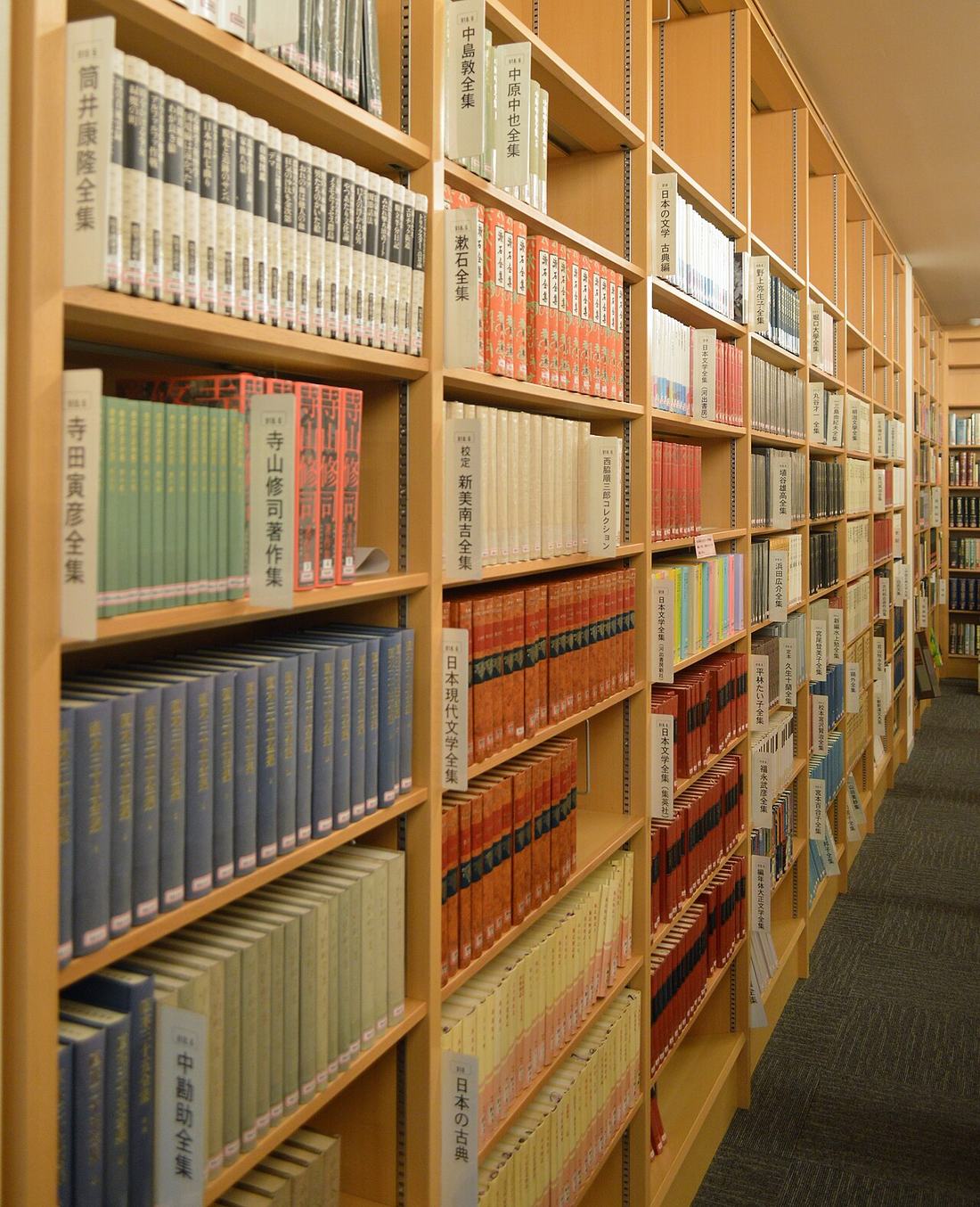 Bücherregale in einer Bibliothek